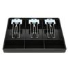 Black ABS Plastic Cash Drawer Insert Tray Three Compartments Money Tray  Cashier