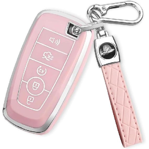 For Ford Key Fob Cover with Keychain, Soft TPU Key Case Shell Full Protection for Ford Explorer Fusion Escape Edge Expedition F150 F250 F350 F450