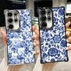 Чехол для телефона с покрытием и узором из сине-белого фарфора для Samsung Galaxy S24 S25 FE S26 Edge S23 Ultra S22 S21 Plus S20 Противоударный