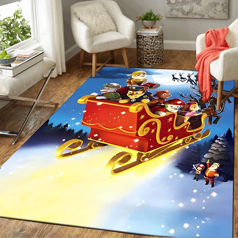 1Pc Santa'S Reindeer Journey Rug Office Carpet Indoor Outdoor Doormat Nonslip Soft And Comfortable Living Room Christmas Halloween Gift D91869