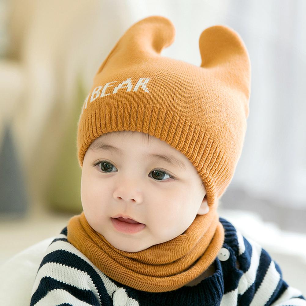 2PCS/Set Newborn Cap + Scarf Suit Warm Knitted Hat Neck Warmer Gaiter
