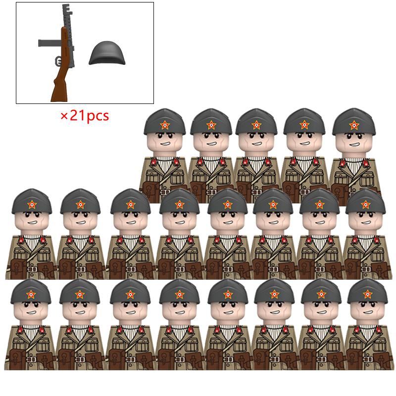 MOC Военный Итальянский Солдат Война Фигурки Армии Фигурки Строительные Блоки Шлем Оружие Аксессуары Дети для Игрушек Подарки