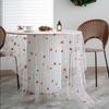 Floral Embroidery Lace Tablecloth Colorful Embroidered Lace Table Cover Overlay for Party Wedding Kitchen Dining Home Decorations