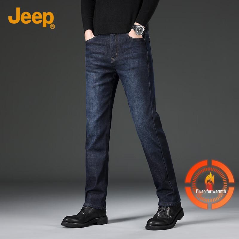 Jeep Мужские джинсы прямого кроя на флисовой подкладке