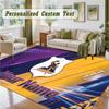 Crystal Velvet Square Rug Custom NameMelbourne Storm Pattern Non Slip Home Floor Decor Rug
