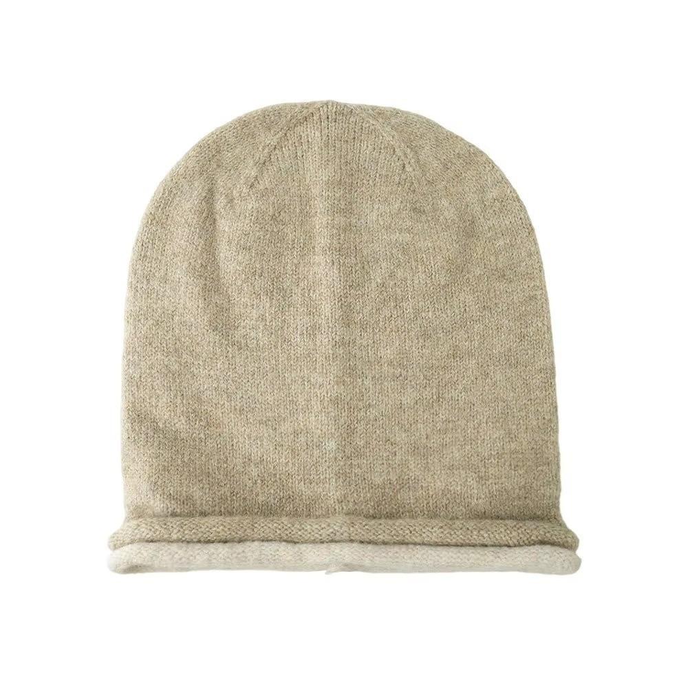 Double-sided Knitted Stacked Hat Streetwear Brimless Beanie Cap Pullover Cap  Women Girls