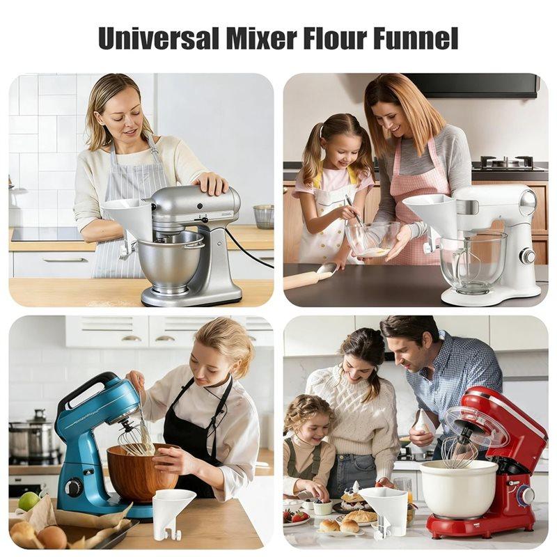 SHGO-Воронка для муки для стационарного миксера Kitchenaid - Насадка с широким горлышком для пересыпания, подходит для стеклянных и нержавеющих мисок