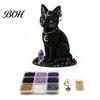 Stress-free Craft Kit DIY Beading Material Pack, 3D Mythic Forest Series Complete Beginner with High Acrylic And Glass Beads Gloss Beads, Cat Fox Wolf