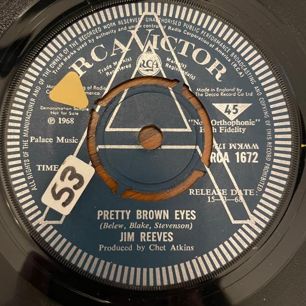 7-дюймовая пластинка ДЖИМ РИВЗ - Pretty Brown Eyes RCA1672 RCA Victor 1968 Великобритания Кантри Б/У