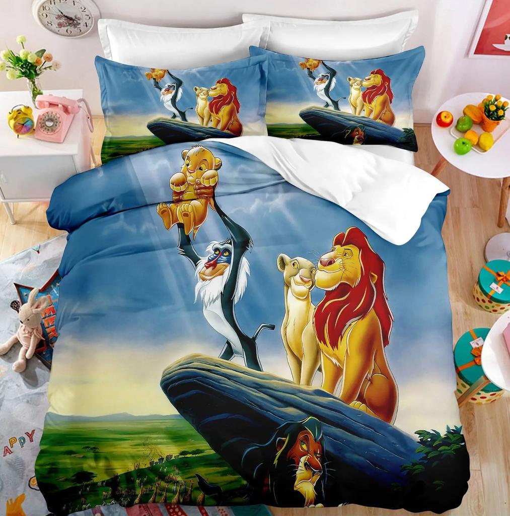 3D Printed Simba The Lion King Duvet Cover Pillowcase Bedding Set Single/Twin/Full/Queen Size Boys Girls Adults Bedroom Decor