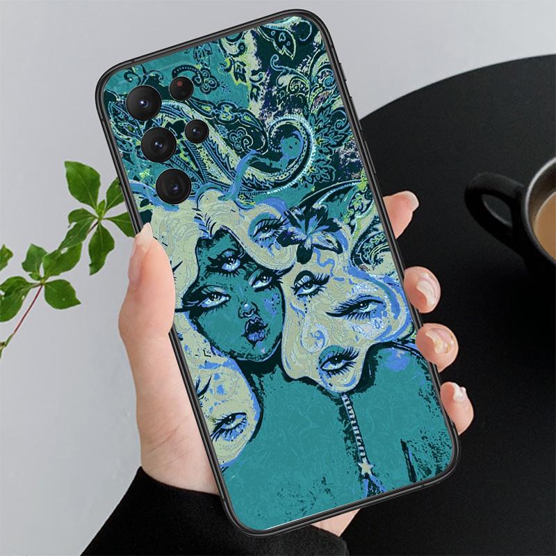 Phone Case For Samsung A17 A55 A16 A56 A35 A15 A53 A54 A33 A34 A25 A05S A52 A52S A07 A26 A06 Trippy blue alien eyes