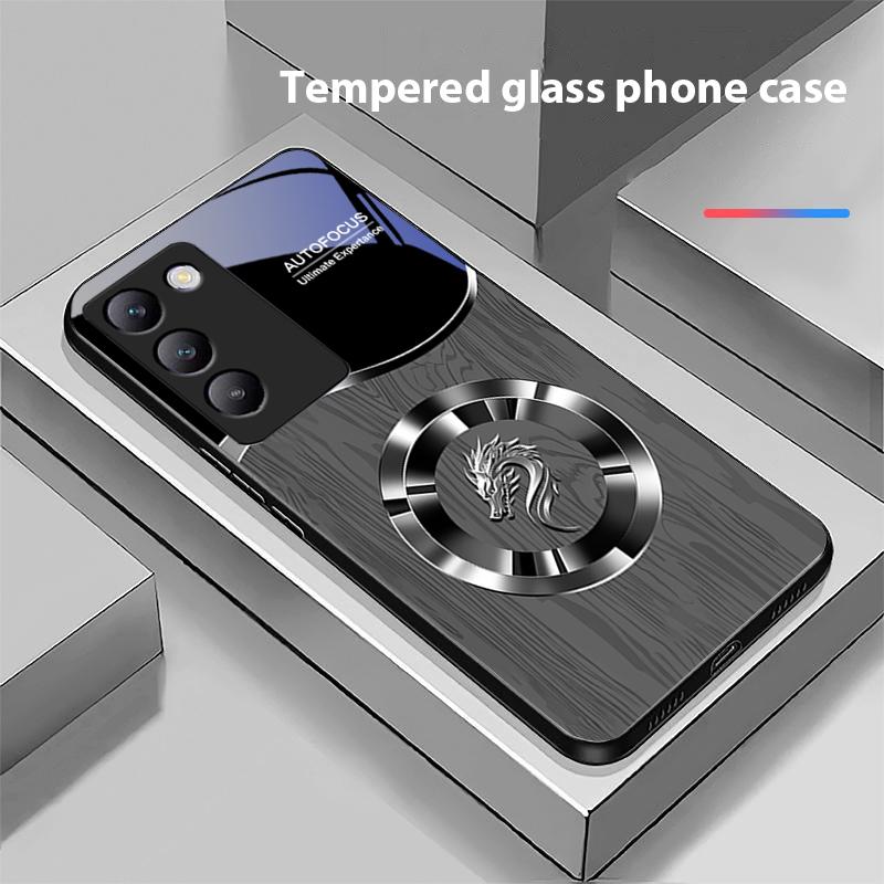 Circle Dragon Для Y72 33S 11 03 36 96 Lite 35 16 Iqoo 12 V40 SE 5G 29 40 21 30 X80 Pro Vivo Чехол для телефона из закаленного стекла Черный