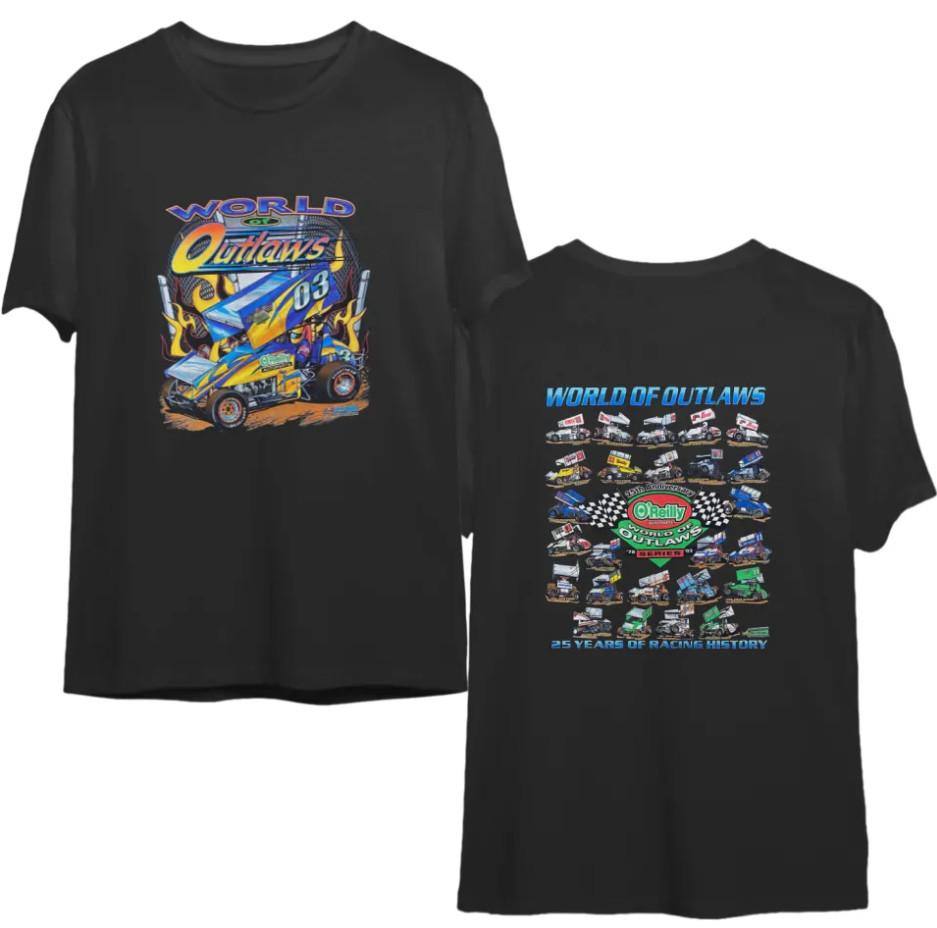 Официальная футболка World of Outlaws Sprint Car 2003 года – Гоночный тур O'Reilly Auto Parts