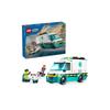 Игрушка LEGO City Скорая помощь - Подарок на день рождения, Конструктор, Образовательная игрушка для мальчиков и девочек, Возраст 5, 6, 7, 8 лет, Транспортное средство, Машина, Миниатюрная машина (60451)