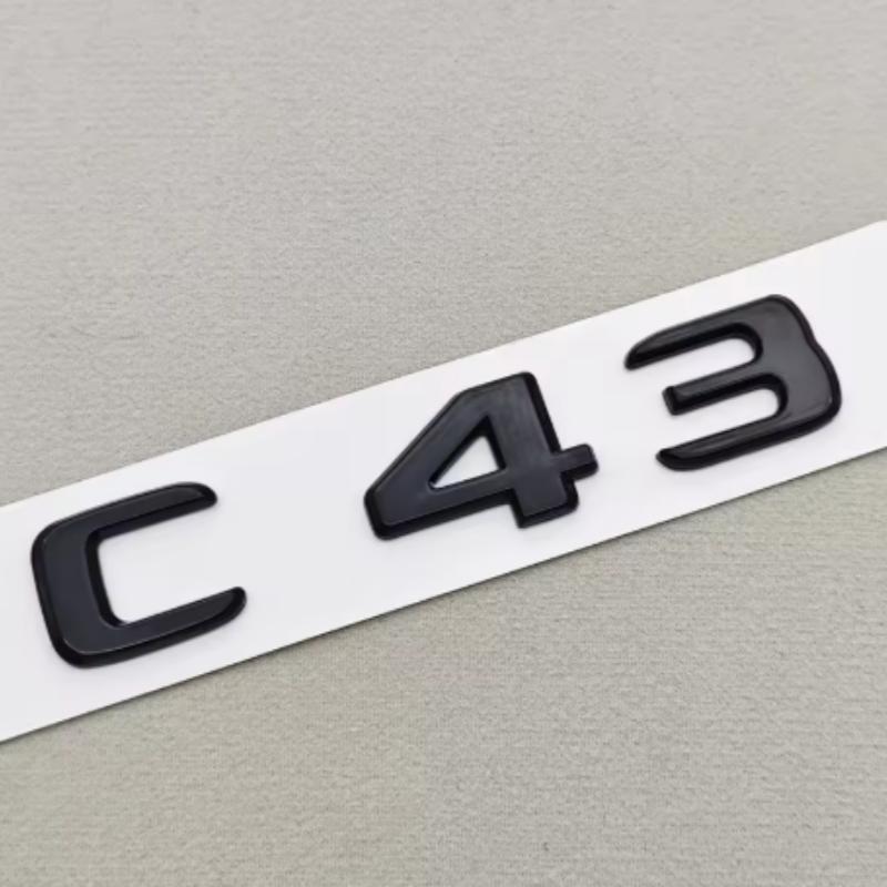 3D ABS C43 TURBO ELECTRIFIED Emblem Side Fender Badge Rear Trunk Letters Logo For Mercedes Benz W206 AMG Car Styling Accessories GJ1