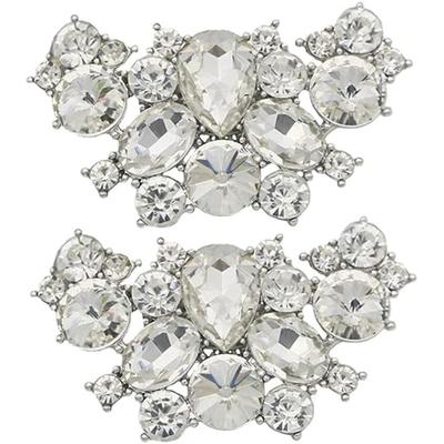 Съемные цветы для обуви из хрусталя и жемчуга ручной работы, 2 шт. - Стразовые пряжки для обуви, декор для женской свадебной обуви и сумок