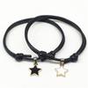 2Pcs/Set Fashion Couple Bracelets Black Rope Star Heart Pendant Bracelet For Women Men Lovers Paired Bracelets Jewelry Gifts