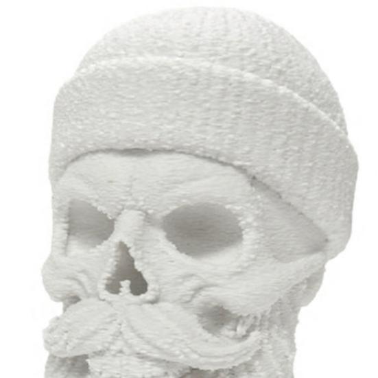 3D Printed Santa Claus Skull Figurine, Novelty Skeleton Head Statue, Collectible Christmas Ornament for Halloween Home Party Decor