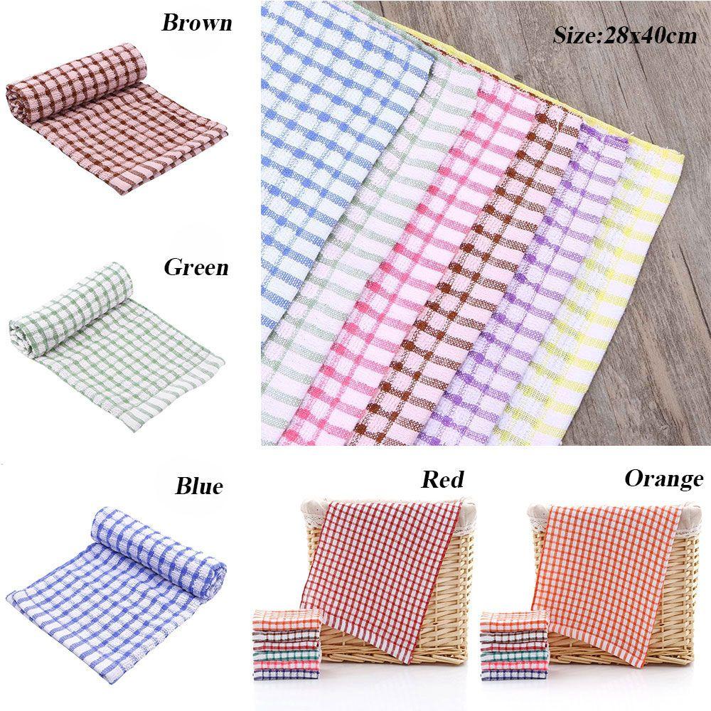 Kitchen Absorbent Non-stick Micro-fiber Terry Cotton Cleaning Cloth Tea Towel