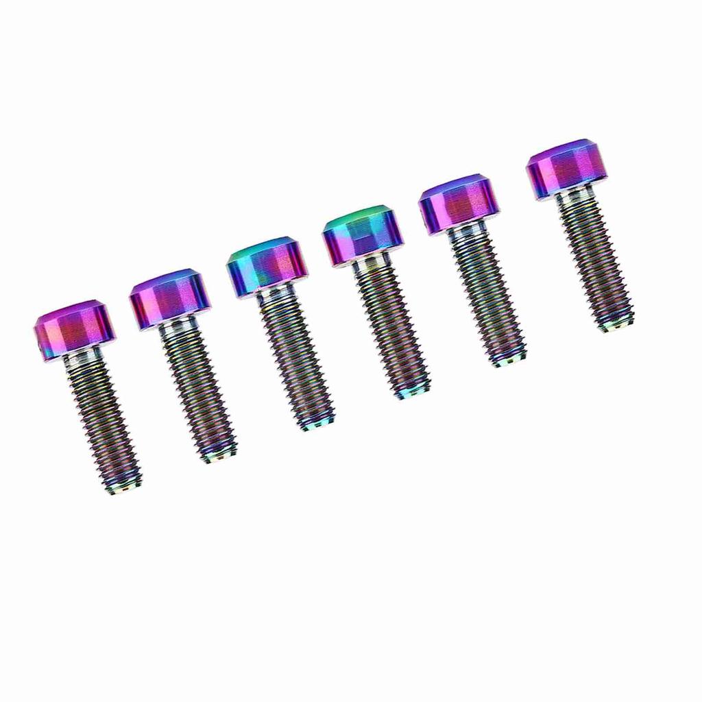 Набор из 6 шт. M5*16 мм титанового сплава для велосипеда с фиксированным выносом руля для горного велосипеда (Многоцветный)