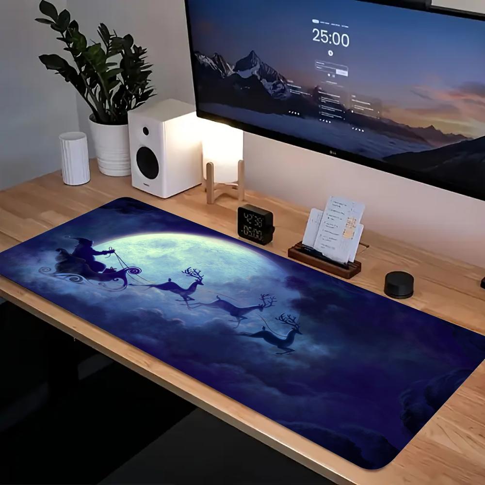 Christmas MoonMouse Pad Computer Accessories Office Game Table Mats Rubber Antislip Gaming Keyboard Mousepads Desk Pads X