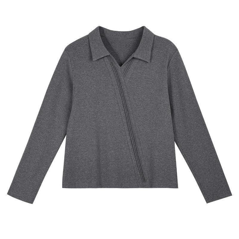 Women S Autumn Long Sleeve Polo Neck T Shirt Casual Loose Fit Top