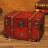 Wooden Storage Box with Lock Large Capacity Multipurpose Decorative Treasure Chest Retro Style Storage Organizer