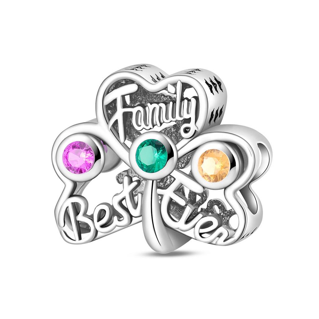 2026 Family Relatives Valentine's Day Charm Beaded Pendant DIY Jewelry Bracelet Necklace Accessories 925 Silver