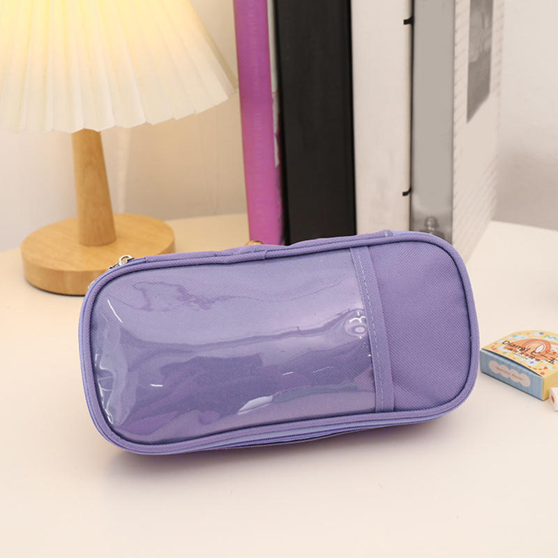 Японская кремовая сумка для карандашей, большая вместительная сумка, простая женская/мальчиковая пенал, холщовая сумка для карандашей, канцелярская сумка