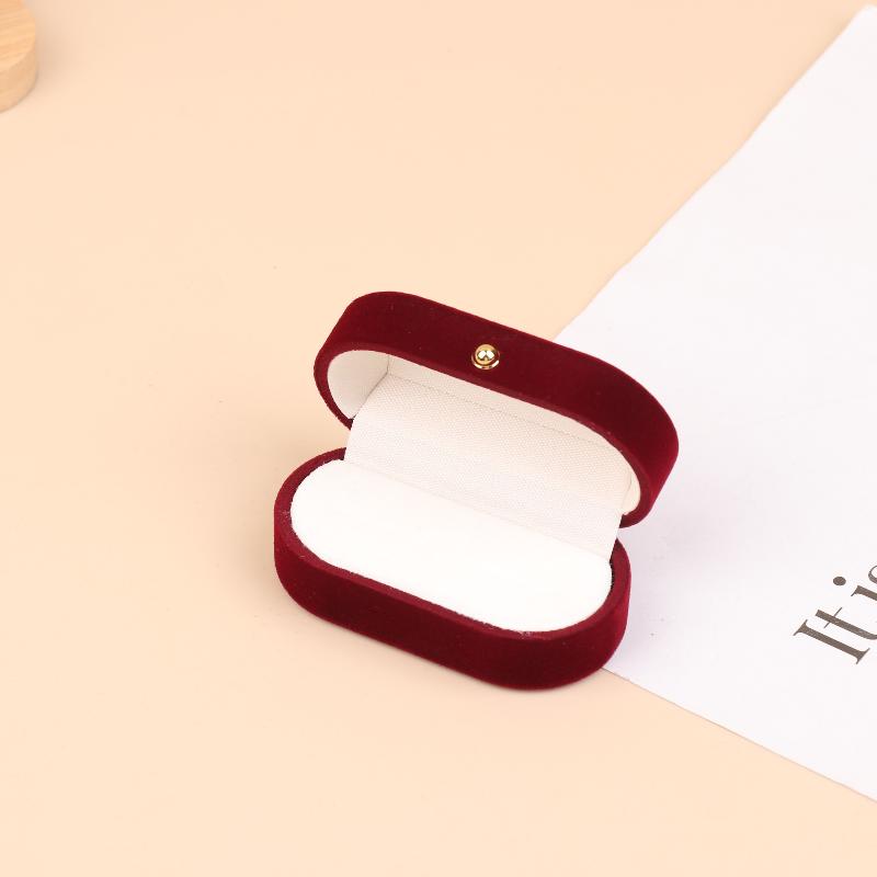 Флокированная шкатулка для украшений с золотой пряжкой, подвеска, кольцо, ожерелье, серьги, браслет, дисплей, коробка для хранения, роскошная подарочная упаковка