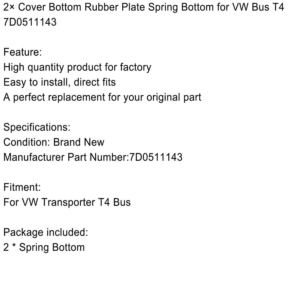 Artudatech 2× Нижняя резиновая пластина рессоры для VW Bus T4 7D0511143 Автоаксессуары