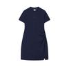 Fila Original Split Goddess Dress Fashion Casual Simple Slim Short Sleeve Dress Women Dresses Deep-Dark-Blue F51W529313F-DB