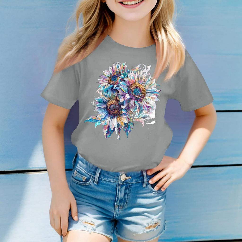 Toddler Girl Boy T-Shirts Kids Top Boys And Girls Printed Short Sleeved T-shirt