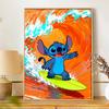 Disney 5d diamond painting, Stitch surfing diamond art painting diy handmade sticker gift, home decoration painting