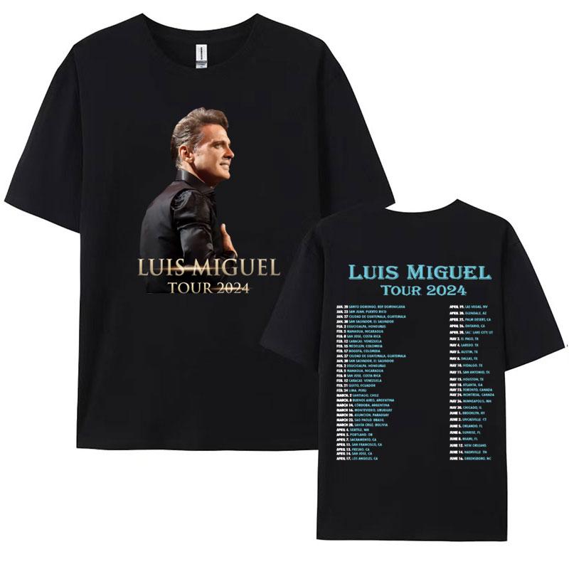 Vintage Luis Miguel Tour 2024 Graphic T Shirt Men Women Harajuku Hip Hop Rock Tshirt Man Casual 100 Cotton Short Sleeve Tshirt