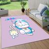 Doraemon4 Flannel Pattern Square Carpet,Area Rug,Carpet Rug for Living Room Bedroom Sofa Playroom Decor,Non-slip Floor Mat