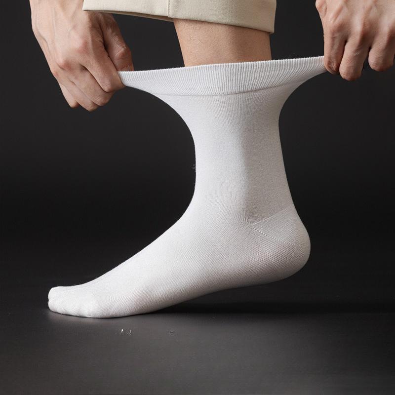 Носки из тутового шелка для мужчин, осенние мужские деловые носки до середины икры, антибактериальные длинные чулки, черные шелковые носки для мужчин