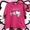 Летняя футболка с принтом Hello Kitty в ретро-стиле, сладкая девочка, хлопок, для взрослых, детей, родителя и ребенка, топ