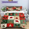 3Pcs Christmas Holiday Patchwork Bedding Set Quilt Cover Pillowcase Home Christmas Halloween Gift 1 Duvet Cover 2 Pillowcase S159