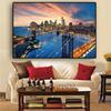 New York City Brooklyn Bridge Manhattan Sunset Poster Wall Art Painting Scandinavian Nordic Living Room Home Decoration Prints