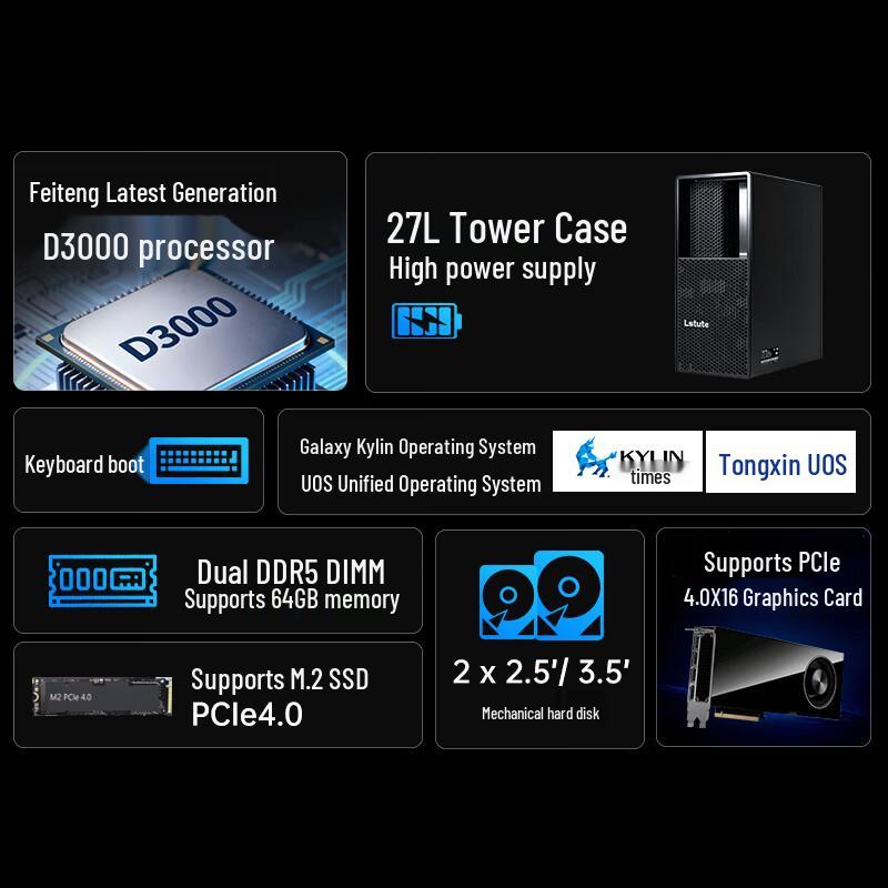 Lenovo Kaitian M740J Xinchuang Commercial Desktop PC (CN version)