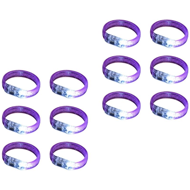 12pcs Light Up Party Bracelets Acrylic LED Wristbands For Kids Adults Concerts Festivals Nighttime Activities Multicolored Glowing Effect