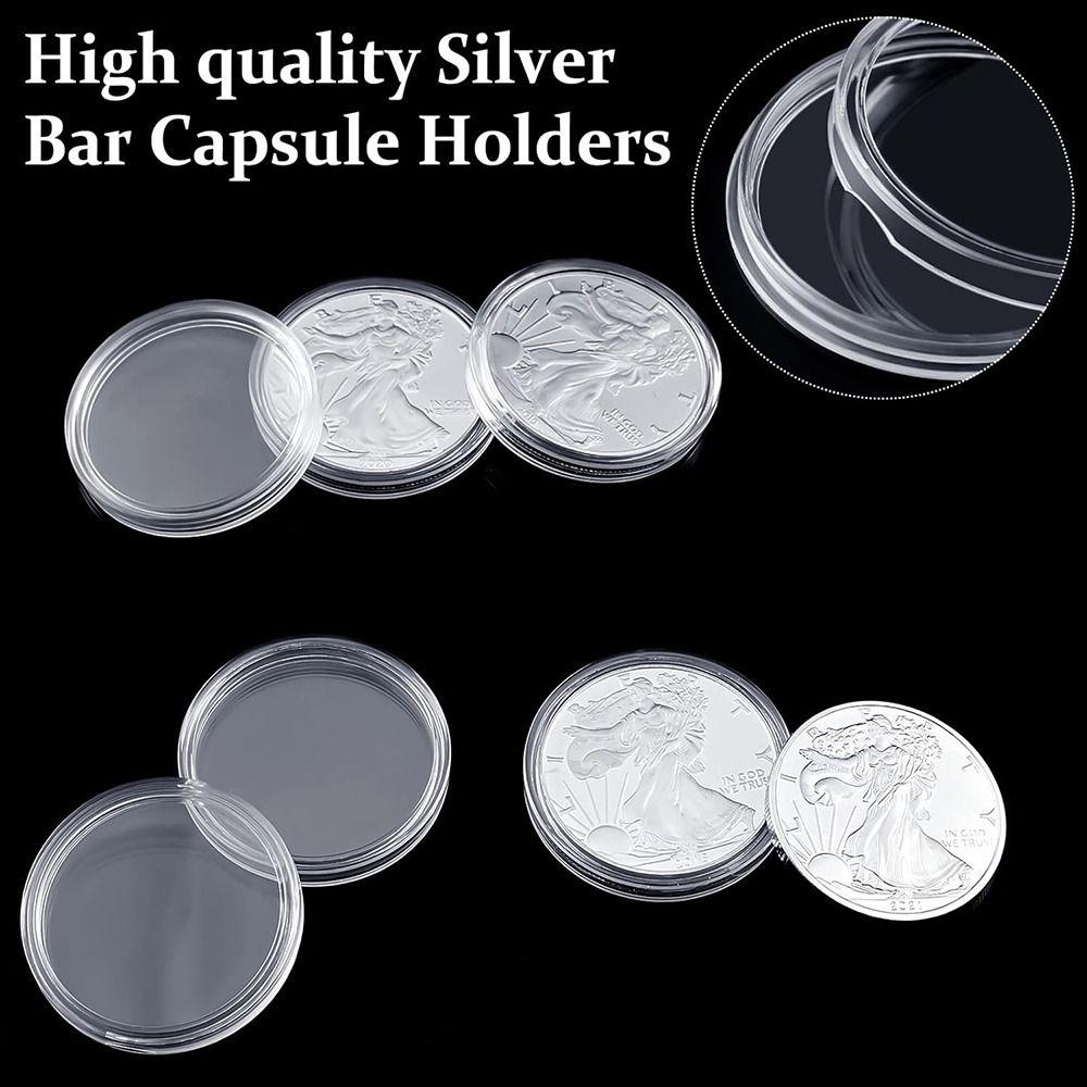 Пластиковые капсулы для монет Прозрачный контейнер для монет Капсулы для хранения Главная