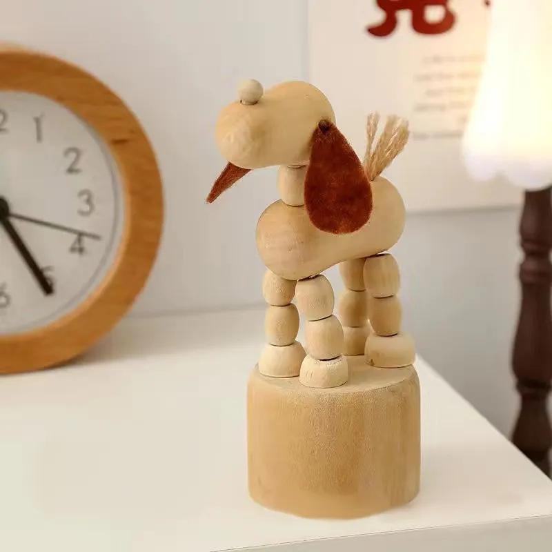 Деревянные поделки и украшения Мультяшные креативные DIY Белые животные Деревянные украшения Детский сад Рабочий стол Деревянная бочка Украшение YLE553