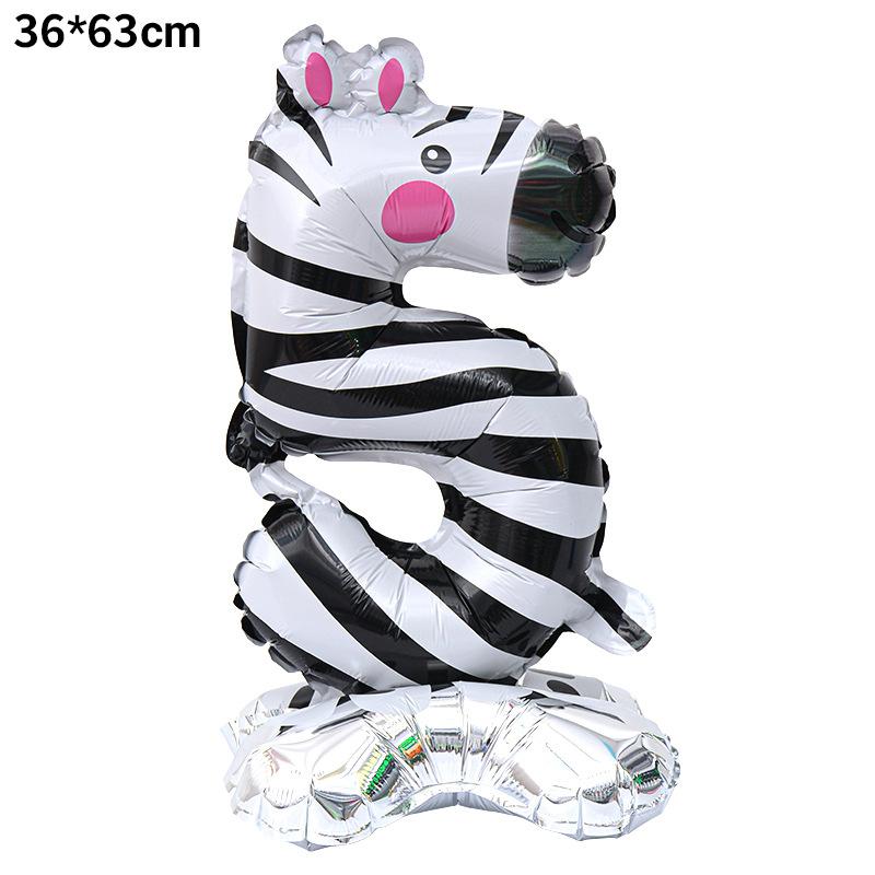 23 Inch Animal Digital Column Aluminum Film Balloon Modeling 0-9 Birthday Scene Decoration