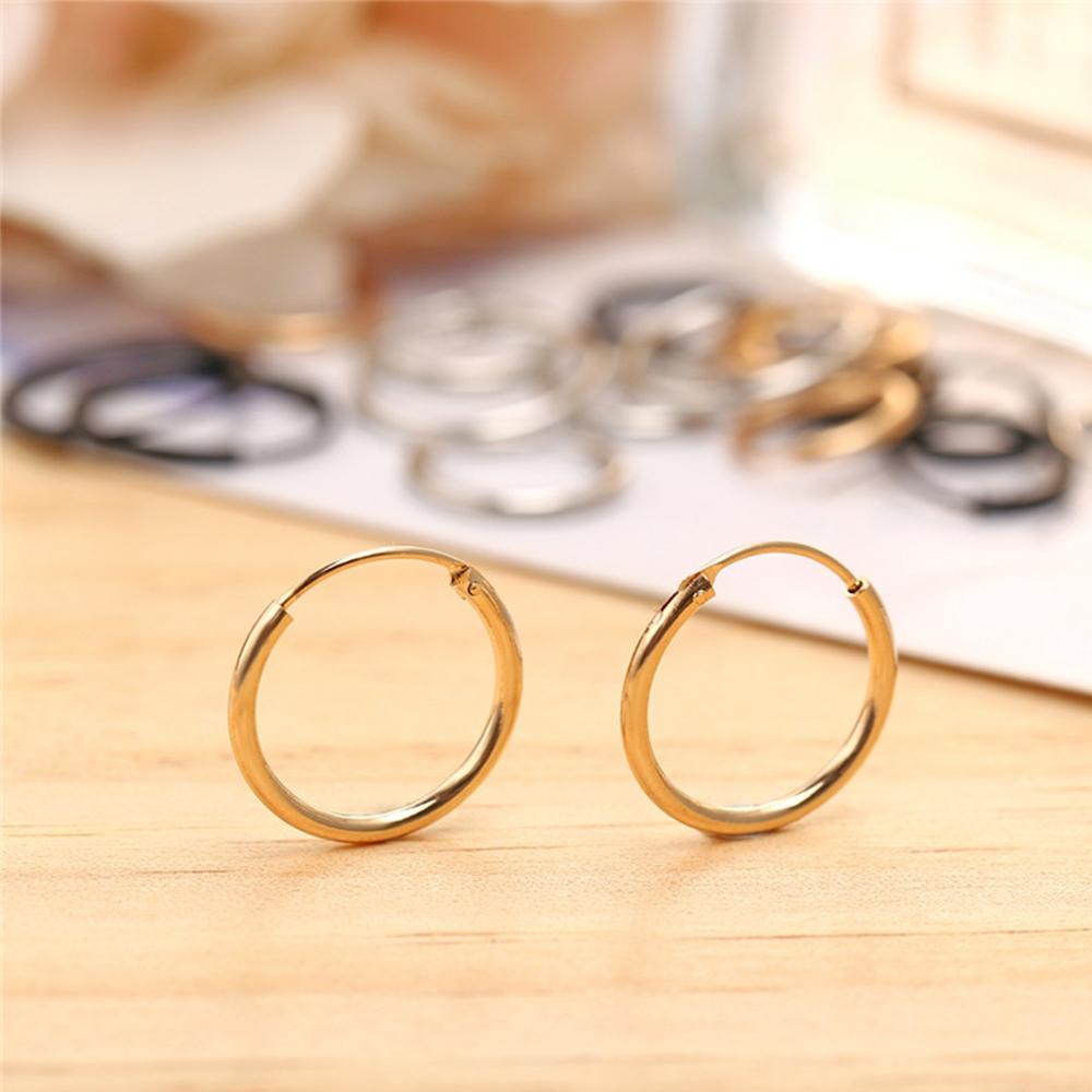 Personality Silver Punk Style Gold Geometric Round Earring Hoop Earrings Fashion Jewelry Hip-Hop