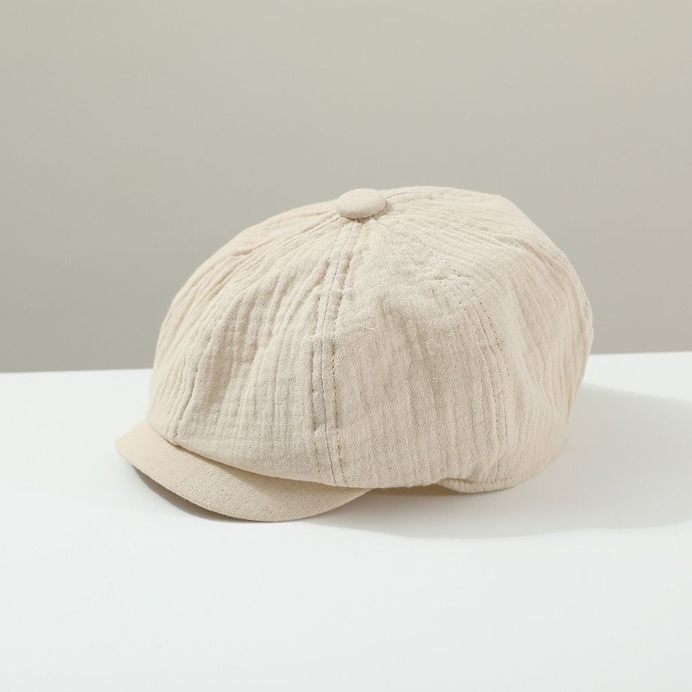 Solid Color Children Forward Hat Visor Baby Beret Retro Kids Newsboy Cap Boy Girl