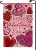 Love Heart Happy Valentine Garden Ag 12x18 Inch Vertical Double Sided Red Pink Small Ags Anniversary Wedding Outside Dec EEZ