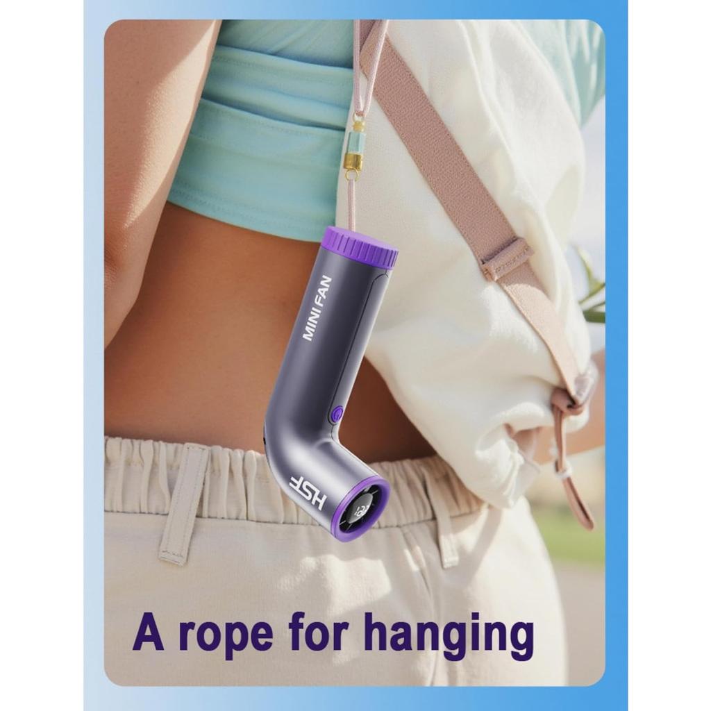 Bending Tube Portable Handheld Turbofan, 20000 Rpm High-speed Mini Electric Small Personal Handheld Bladeless Rechargeable, Travel Handheld Fan