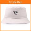 Dog Pattern Embroidery Bucket Cap Fisherman Hat Sun Protection Breathable Gift